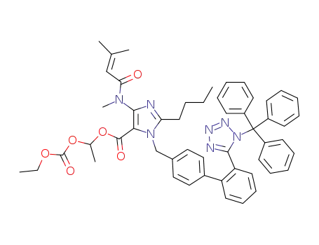2-Butyl-5-[methyl-(3-methyl-but-2-enoyl)-amino]-3-[2'-(1-trityl-1H-tetrazol-5-yl)-biphenyl-4-ylmethyl]-3H-imidazole-4-carboxylic acid 1-ethoxycarbonyloxy-ethyl ester