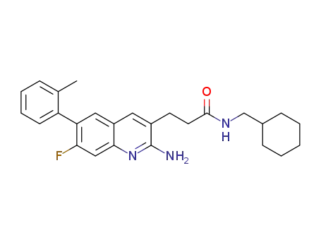 3-(2-amino-7-fluoro-6-o-tolylquinolin-3-yl)-N-(cyclohexylmethyl)propanamide