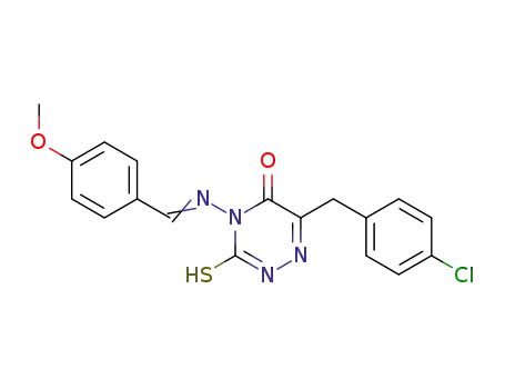6-(4-Chloro-benzyl)-3-mercapto-4-{[1-(4-methoxy-phenyl)-meth-(E)-ylidene]-amino}-4H-[1,2,4]triazin-5-one