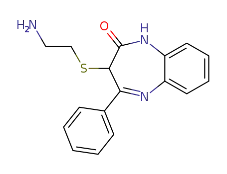 Molecular Structure of 374629-47-7 (3-(2-amino-ethylsulfanyl)-4-phenyl-1,3-dihydro-benzo[<i>b</i>][1,4]diazepin-2-one)
