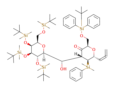 2-(<i>tert</i>-butyl-diphenyl-silanyloxymethyl)-5-(dimethyl-phenyl-silanyl)-4-{hydroxy-[3,4,5-tris-(<i>tert</i>-butyl-dimethyl-silanyloxy)-6-(<i>tert</i>-butyl-dimethyl-silanyloxymethyl)-tetrahydro-pyran-2-yl]-methyl}-6-propa-1,2-dienyl-dihydro-pyran-3-one