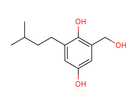 Molecular Structure of 73779-20-1 (2,5-dihydroxy-3-isopentyl-benzyl alcohol)