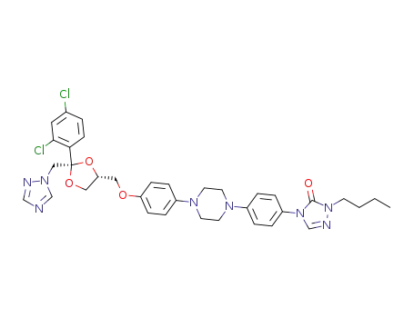 cis-(2S,4R)-4-[4-[4-[4-[[2-(2,4-dichlorophenyl)-2-(1H-1,2,4-triazol-1-ylmethyl)-1,3-dioxolan-4-yl]methoxy]phenyl]-1-piperazinyl]phenyl]-2,4-dihydro-2-butyl-3H-1,2,4-triazol-3-one