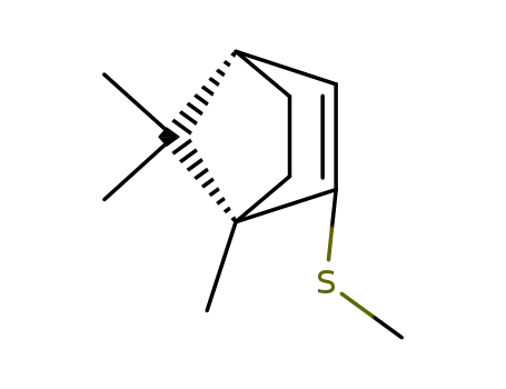 Molecular Structure of 59121-51-6 (Bicyclo[2.2.1]hept-2-ene, 1,7,7-trimethyl-2-(methylthio)-, (1R)-)