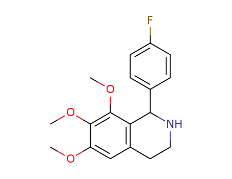 Molecular Structure of 1204357-83-4 (1-(4-fluorophenyl)-6,7,8-trimethoxy-1,2,3,4-tetrahydroisoquinoline)