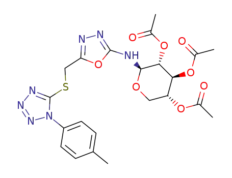 5-(1-(4-methylphenyl)-1H-tetrazol-5-ylsulfanylmethyl)-N-(2,3,4-tri-O-acetyl-β-D-xylopyranosyl)-1,3,4-oxadiazol-2-amine