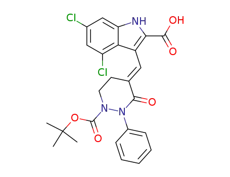 (E)-3-(1-tert-butoxycarbonyl-3-oxo-2-phenyltetrahydropyridazin-4-ylidenemethyl)-4,6-dichloro-1H-indole-2-carboxylic acid