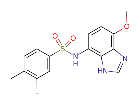 Molecular Structure of 1314324-91-8 (N-(4-methoxy-1H-benzo[d]imidazol-7-yl)-3-fluoro-4-methylbenzenesulfonamide)