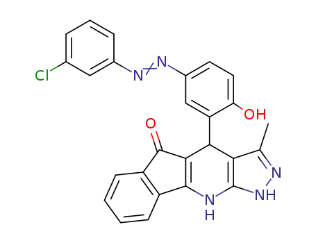 4-(2-hydroxy-5-((3-chlorophenyl)diazenyl)phenyl)-3-methyl-4,10-dihydroindeno[1,2-b]pyrazolo[4,3-e]pyridin-5(1H)-one