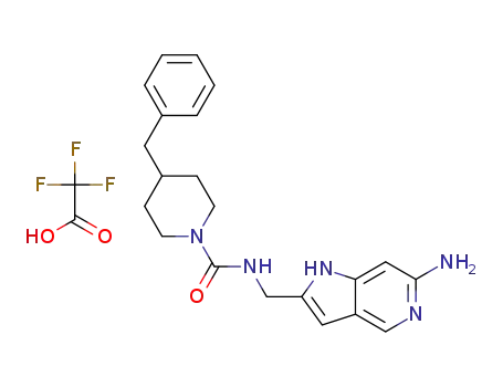 2,2,2-trifluoroacetic acid; N-({6-amino-1H-pyrrolo[3,2-c]pyridin-2-yl}methyl)-4-benzylpiperidine-1-carboxamide
