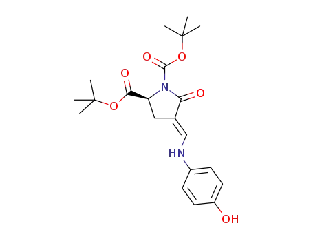 Molecular Structure of 1252661-52-1 (di-tert-butyl (2S,4E)-4-[(4-hydroxyanilino)methylidene]-5-oxopyrrolidine-1,2-dicarboxylate)