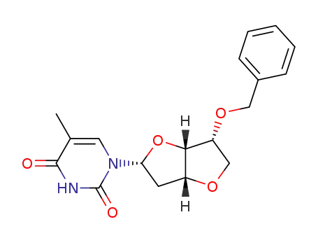 1-(3',6'-anhydro-5'-O-benzyl-2'-deoxy-β-D-glucofuranosyl)-thymine
