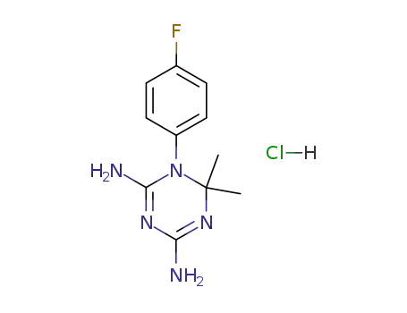 Molecular Structure of 77113-85-0 (1-(4-fluorophenyl)-6,6-dimethyl-1,6-dihydro-1,3,5-triazine-2,4-diamine)