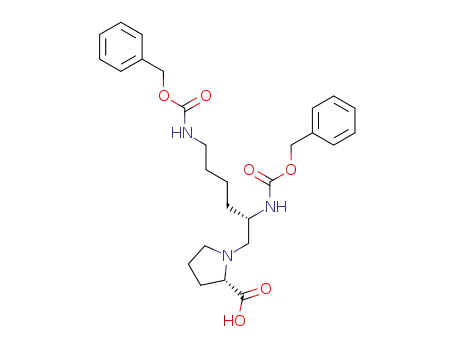 Molecular Structure of 184635-12-9 (L-Proline, 1-[(2S)-2,6-bis[[(phenylmethoxy)carbonyl]amino]hexyl]-)
