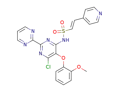 (E)-N-[6-chloro-5-(2-methoxyphenoxy)-2-(pyrimidin-2-yl)pyrimidin-4-yl]-2-(pyridin-4-yl)ethenesulfonamide
