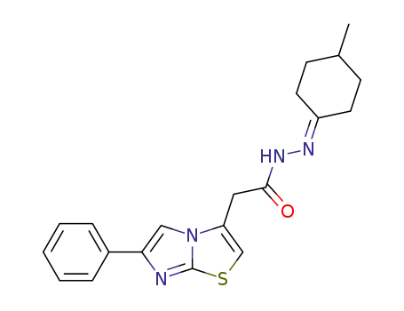 Molecular Structure of 474460-00-9 ((6-phenyl-imidazo[2,1-<i>b</i>]thiazol-3-yl)-acetic acid (4-methyl-cyclohexylidene)-hydrazide)