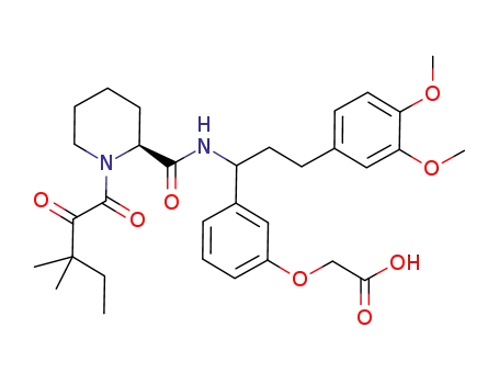 2-(3-(3-(3,4-dimethoxyphenyl)-1-((S)-1-(3,3-dimethyl-2-oxopentanoyl)piperidine-2-carboxamido)propyl)phenoxy)acetic acid