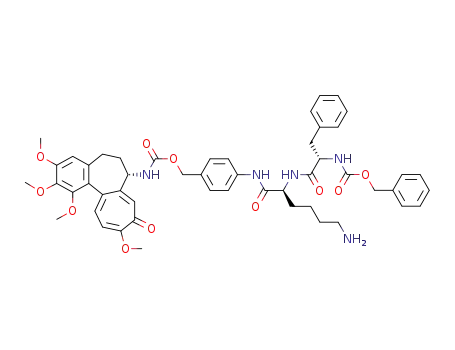 Molecular Structure of 1279111-08-8 (Benzyloxycarbonyl-L-phenylalanyl-L-lysyl-PABC-deacetylcolchicine)
