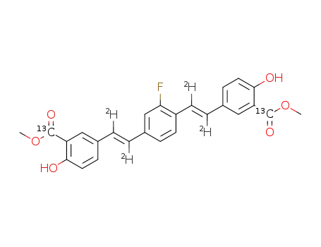 (E,E)-1-fluoro-2,5-bis(3-methoxy[<sup>(13)</sup>C]carbonyl-4-hydroxy-1,1',2,2'-tetradeuterostyryl)benzene