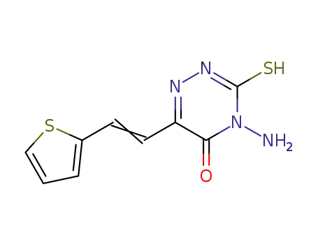 Molecular Structure of 649573-14-8 (4-amino-3-mercapto-6-[2-(2-thienyl)vinyl]-1,2,4-triazin-5(4H)-one)