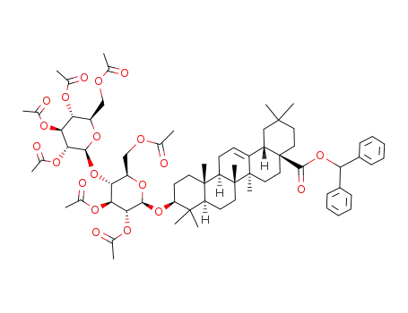 Molecular Structure of 240140-89-0 (diphenylmethyl 3-O-(2',3',6',2'',3'',4'',6''-hepta-O-acetyl-β-D-glucopyranosyl-(1->4)-β-D-glucopyranosyl)oleanolate)