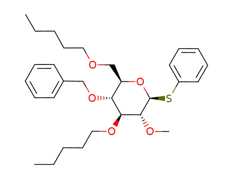 phenyl 4-O-benzyl-2-O-methyl-3,6-di-O-pentyl-1-thio-β-D-glucopyranose