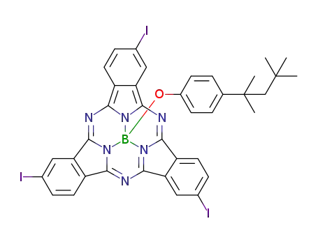 Molecular Structure of 1235556-55-4 (C<sub>38</sub>H<sub>30</sub>BI<sub>3</sub>N<sub>6</sub>O)