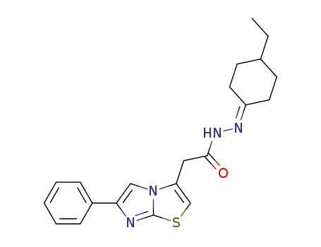 Molecular Structure of 474460-01-0 ((6-phenyl-imidazo[2,1-<i>b</i>]thiazol-3-yl)-acetic acid (4-ethyl-cyclohexylidene)-hydrazide)