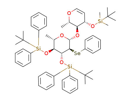 1,5-Anhydro-4-O-<3,4-bis-O-(tert-butyldiphenylsilyl)-6-deoxy-2-phenylseleno-β-L-gluco-pyranosyl>-3-O-(tert-butyldimethylsilyl)-2,6-dideoxy-L-arabino-hex-1-enitol