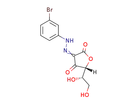 Molecular Structure of 120308-92-1 (L-threo-2,3-hexodiulosono-1,4-lactone-2-m-bromophenylhydrazone)
