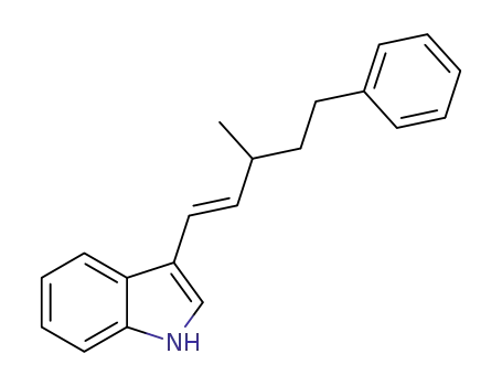 Molecular Structure of 1356012-16-2 ((E)-3-(3-methyl-5-phenylpent-1-en-1-yl)-1H-indole)