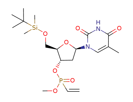 vinyl-phosphonic acid 2-(<i>tert</i>-butyl-dimethyl-silanyloxymethyl)-5-(5-methyl-2,4-dioxo-3,4-dihydro-2<i>H</i>-pyrimidin-1-yl)-tetrahydro-furan-3-yl ester methyl ester