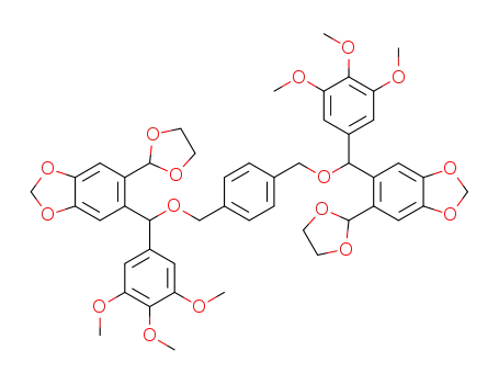 1,4-bis{([1-(3,4,5-trimethoxyphenyl)]-{1-[1-(1,3-dioxolanyl)-4,5-(methylene-1,3-dioxy)]phenyl}methyl)}benzene