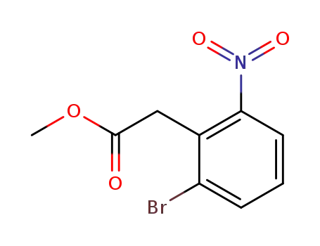 Molecular Structure of 266678-15-3 ((2-bromo-6-nitro-phenyl)-acetic acid methyl ester)