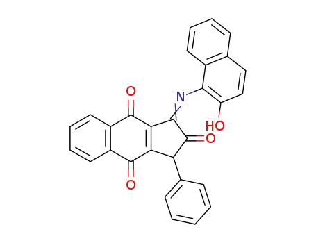 Molecular Structure of 394737-99-6 (1H-Benz[f]indene-2,4,9(3H)-trione,
1-[(2-hydroxy-1-naphthalenyl)imino]-3-phenyl-)
