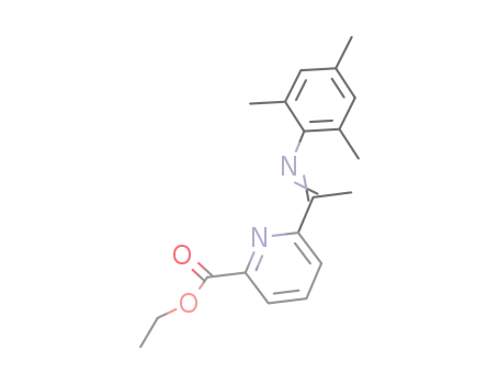 Molecular Structure of 887258-90-4 (2-Pyridinecarboxylic acid, 6-[1-[(2,4,6-trimethylphenyl)imino]ethyl]-, ethyl
ester)