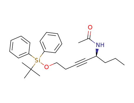 Molecular Structure of 1407999-16-9 (N-(8-((tert-butyldiphenylsilyl)oxy)oct-5-yn-4-yl)acetamide)