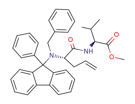 Molecular Structure of 323196-10-7 (N-(N-benzyl-N-phenylfluorenyl-(S)-2-amino-4-pentenoyl)-(S)-valine methyl ester)