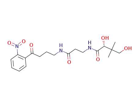 Molecular Structure of 1401067-54-6 ((R)-2,4-dihydroxy-3,3-dimethyl-N-(3-((4-(2-nitrophenyl)-4-oxobutyl)amino)-3-oxopropyl)-butanamide)