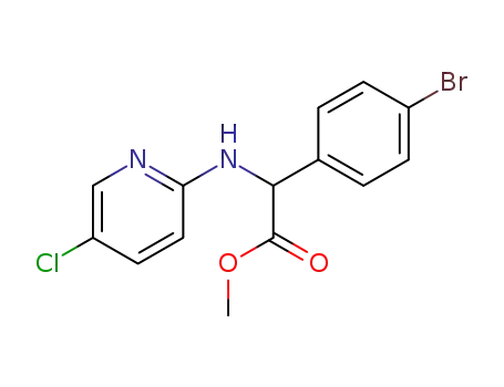 Molecular Structure of 1394824-05-5 (methyl 2-(4-bromophenyl)-2-((5-chloropyridin-2-yl)amino)acetate)