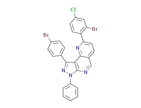 2-(2-bromo-4-chlorophenyl)-9-(4-bromophenyl)-7-phenyl-7H-pyrazolo[3,4-h][1,6]naphthyridine