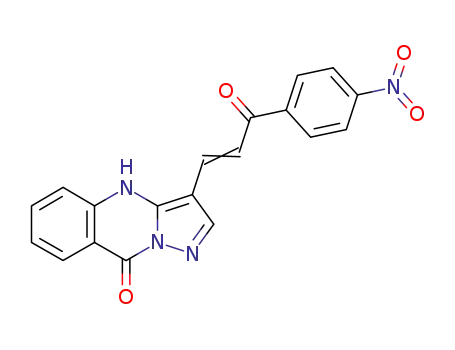 Molecular Structure of 209746-51-0 (3-[(E)-3-(4-Nitro-phenyl)-3-oxo-propenyl]-4H-pyrazolo[5,1-b]quinazolin-9-one)