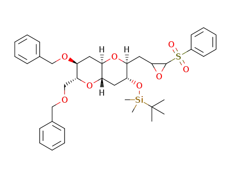3-((2S,3R,4aS,6R,7S,8aR)-7-(benzyloxy)-6-((benzyloxy)methyl)-3-(t-butyldimethylsiloxy)octahydropyrano[3,2-b]pyran-2-yl)-1,2-epoxypropan-1-yl phenyl sulfone