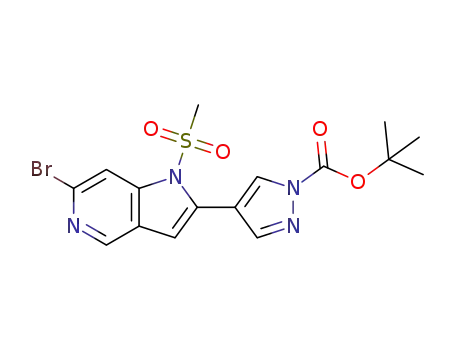 tert-butyl 4-(6-bromo-1-(methylsulfonyl)-1H-pyrrolo-[3,2-c]pyridin-2-yl)-1H-pyrazole-1-carboxylate