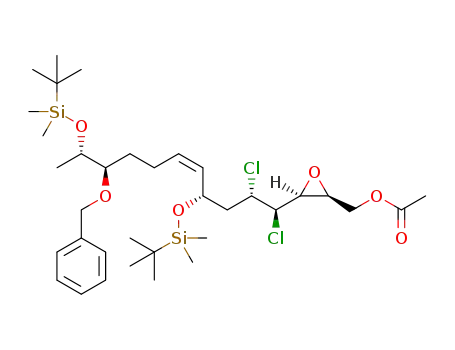 ((2S,3S)-3-((1R,2S,4S,9R,10S,z)-9-(benzyloxy)-4,10-bis(tert-butyldimethylsilyloxy)-1,2-dichloroundec-5-enyl)oxiran-2-yl)methyl acetate