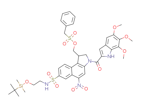 (7-(N-(2-((tert-butyldimethylsilyl)oxy)ethyl)sulfamoyl)-5-nitro-3-(5,6,7-trimethoxy-1H-indole-2-carbonyl)-2,3-dihydro-1H-benzo[e]indol-1-yl)methyl phenylmethanesulfonate
