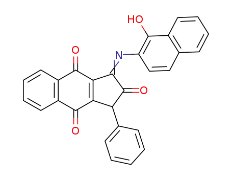 Molecular Structure of 394737-98-5 (1H-Benz[f]indene-2,4,9(3H)-trione,
1-[(1-hydroxy-2-naphthalenyl)imino]-3-phenyl-)
