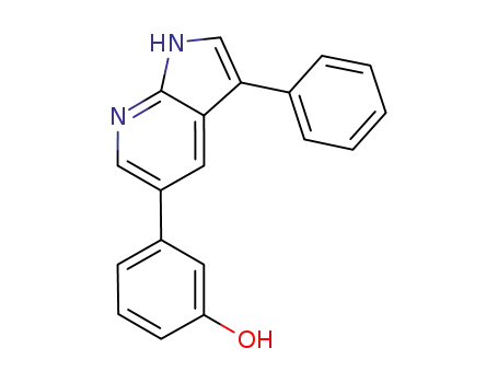 Molecular Structure of 875637-14-2 (Phenol, 3-(3-phenyl-1H-pyrrolo[2,3-b]pyridin-5-yl)-)