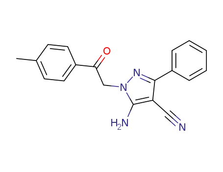 5-amino-1-(2-oxo-2-<i>p</i>-tolyl-ethyl)-3-phenyl-1<i>H</i>-pyrazole-4-carbonitrile