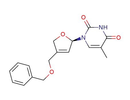 1'-(thymin-1-yl)-2',3'-(dideoxydidehydro)-5'-(O-benzyl)-β-D-apio-D-furanose